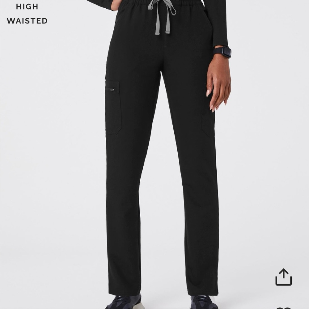 Figs Black Women's Dowa high-waisted straight scrub pants size small